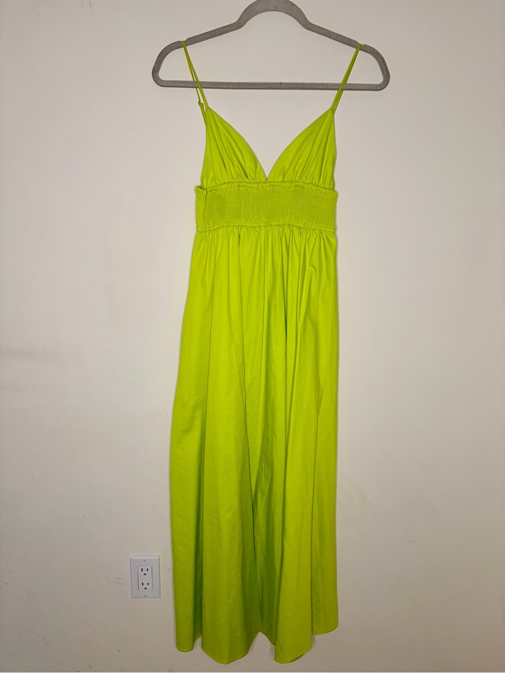 Zara Neon Lime Green Maxi Dress